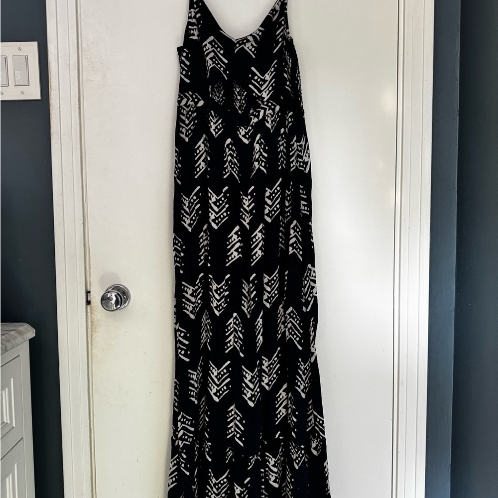 Aerie Navy and White Cutout Maxi Sundress